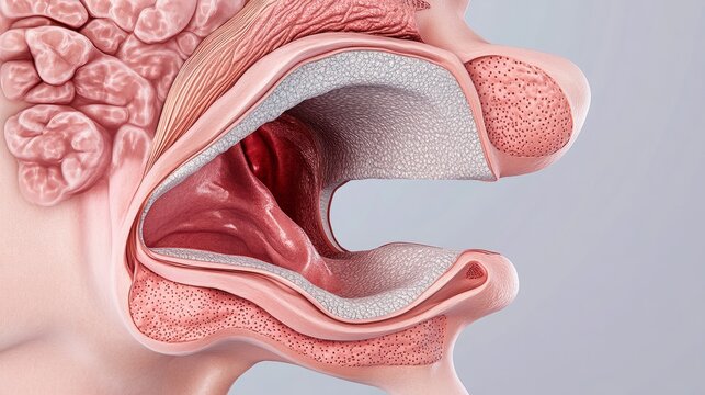 Human Anatomy Illustration of the Nasal Cavity and Pharynx