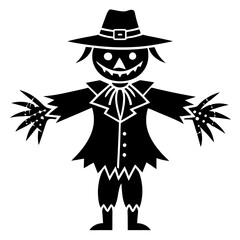 Halloween scarecrow icon vector illustration with white background