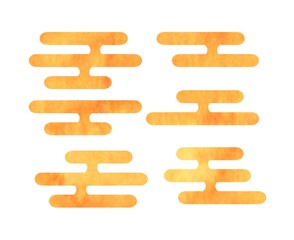 水彩の和柄　雲