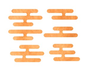 水彩の和柄　雲