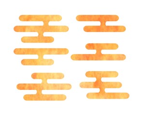 水彩の和柄　雲