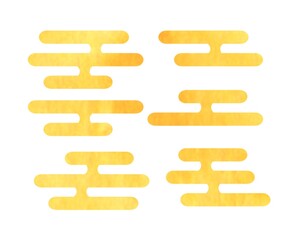 水彩の和柄　雲