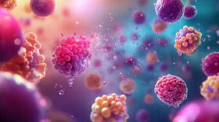Fototapeta premium Abstract Colorful Cells in Motion