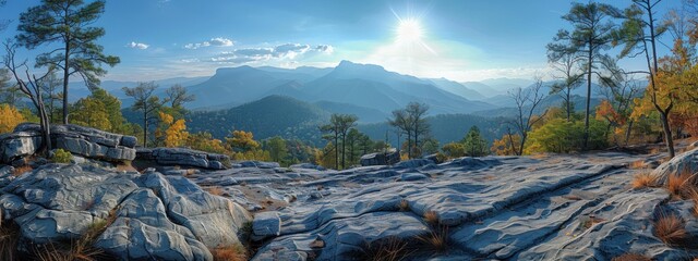 A massive granite dome with hiking trails and panoramic views.