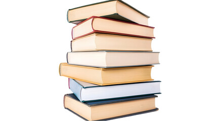 A stack of books isolated on white background