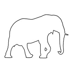 Elephant Outline | Elephant Illustration | Elephant Drawing