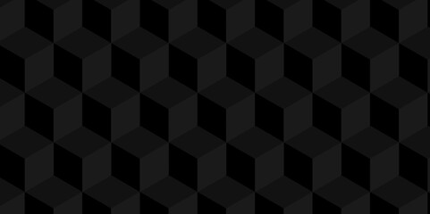 Vector abstract cube triangle geometric tile mosaic wall grid retro digital hexagon technology wallpaper background. black block cube structure backdrop square triangle texture.