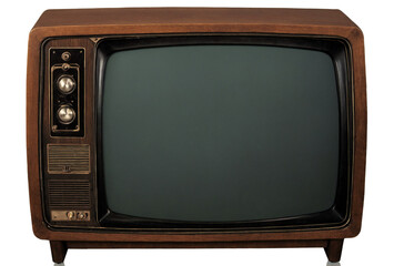 old tv screen isolated on white background