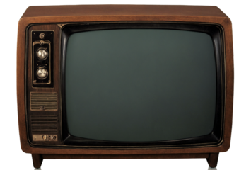 old tv screen isolated on white background