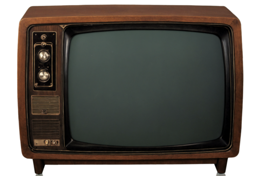 old tv screen isolated on white background