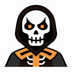 Halloween skeleton icon vector illustration on white background