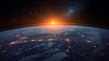 Sunrise Over Earth From Space