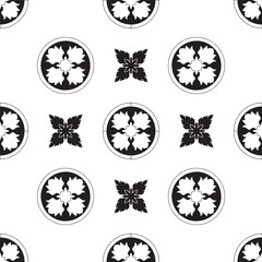 Black and white geometric pattern. Tileable texture background.