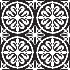 Black and white geometric pattern. Tileable texture background.