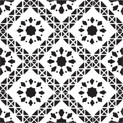 Black and white geometric pattern. Tileable texture background.