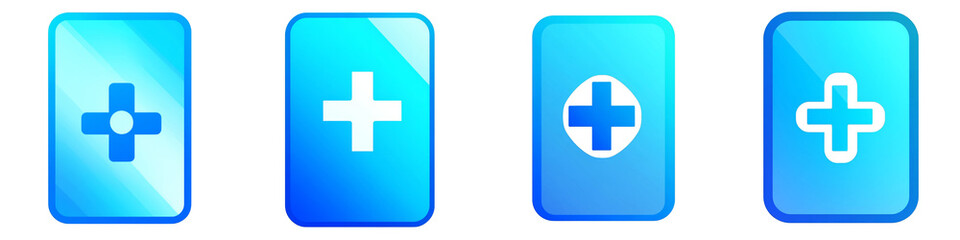 Obraz premium Mobile Healthcare clipart collection, symbol, logos, icons isolated on transparent background