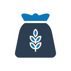 Bag of grain icon, Grain Wheat Crops Vector Icon