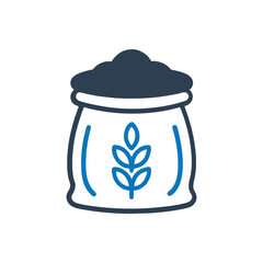 Bag of grain icon, Grain Wheat Crops Vector Icon