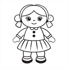 A Doll Vector Art Illustration