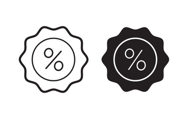 Discount percentage cost rate icon and vector illustration