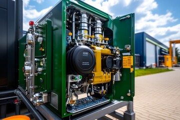 Bioengineered engine utilizing algae-based fuels, promoting innovative solutions for green energy