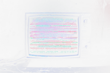 Retro Old TV Motion Glitch with Interlaced Multicolored Distortion on Transparent Background