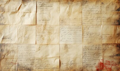 Close-Up of Antique Paper with Handwritten Notes and Rich Textures, Perfect for Vintage-Themed Projects