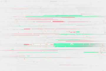 VHS Noise Texture with Green and Red Lines on Transparent Overlay