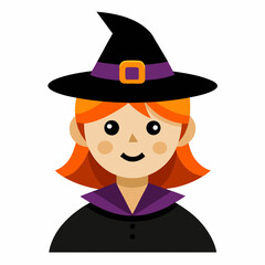 Halloween witch icon vector illustration on white background