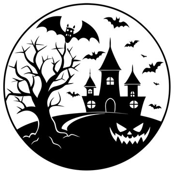 recommend clip art: Happy Halloween silhouette vector illustration