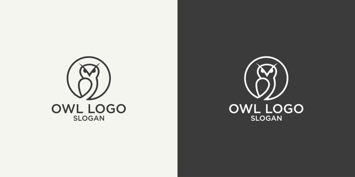  illustration of owl luxury logo. owl logo. Design logos, icons and business cards. Premium vector.