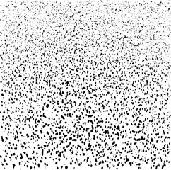 Snow, stars, twinkling lights, rain drops on black background. Abstract vector noise. Small particles of debris and dust. Distressed uneven grunge texture overlay.