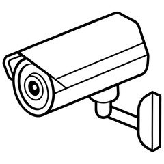 Side View of Realistic Surveillance Camera – Vector Art