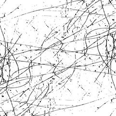 Scratched and Cracked Grunge Urban Background Texture Vector. Dust Overlay Distress Grainy Grungy Effect. Distressed Backdrop Vector Illustration. Isolated Black on White Background. EPS 10.