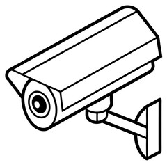 Side View of Realistic Surveillance Camera – Vector Art