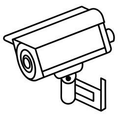 Side View of Realistic Surveillance Camera – Vector Art