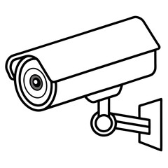 Side View of Realistic Surveillance Camera – Vector Art