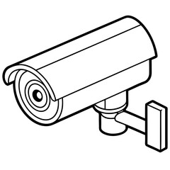 Side View of Realistic Surveillance Camera – Vector Art