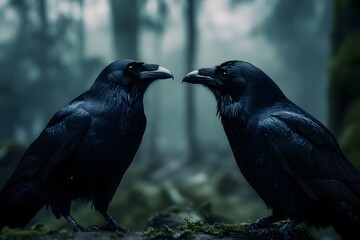 Two Ravens in the Mist