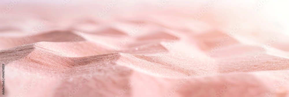 Poster Peaceful Ethereal Desert Setting with Soft Pink Sandy Surface for Product Display