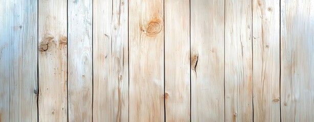 Fototapeta premium A close-up view of a textured wooden plank wall with natural light highlighting the grain and color variations.