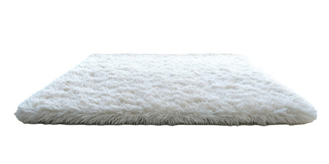 A soft white rug on transparent background
