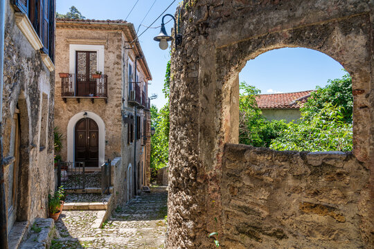 Scenic view in Roccasecca, ancient village in the Province of Frosinone, Lazio, Italy.