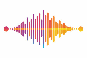 Sound Waves Vector Art Interpretation on White Background