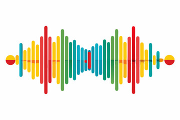 Sound Waves Vector Art Interpretation on White Background