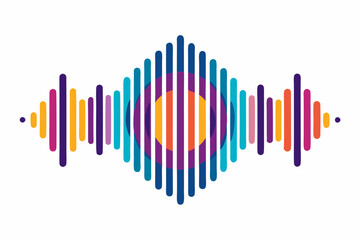 Sound Waves Vector Art Interpretation on White Background