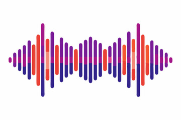Sound Waves Vector Art Interpretation on White Background
