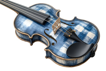 Blue and White Checkered Violin