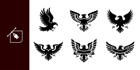 Hand-drawn eagle logo vector. Graphic eagle logo template, Vector elements for logos, Sorry for the clutter!!!