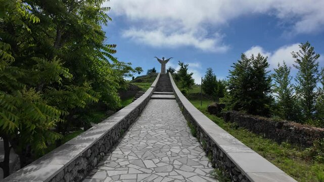Beautiful panoramic view from the Christ the Redeemer (Cristo Redentore) Statue in Maratea, Basilicata, Italy.